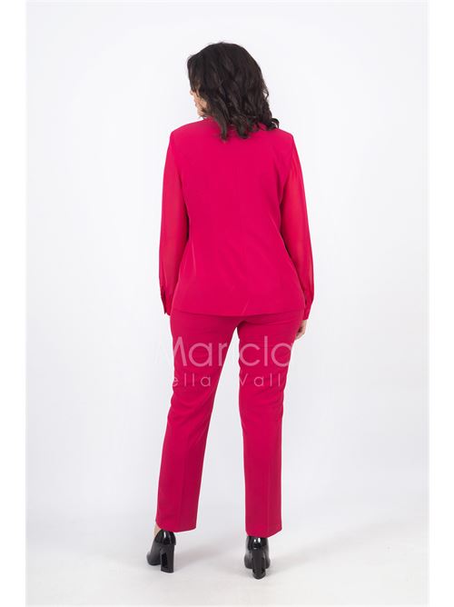 tailleur collo ricamo PAOLA FORTI | PF416FUXIA